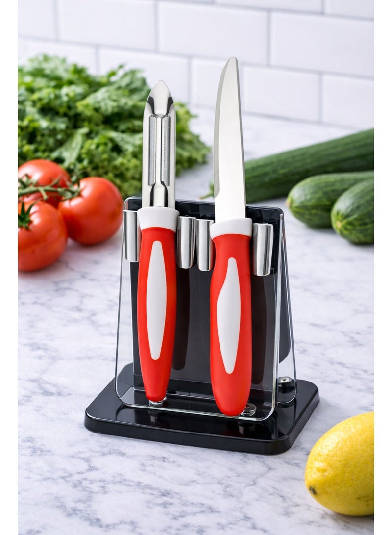 Decent Prime Edge 2 Pcs Knife Set | Laser Knife & Vegetable Peeler | Stainless Steel Blades - Rust-resistant | Non Stick Knife Set | Kitchen Cutting Tools Set - Image 2